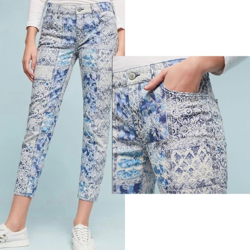 ANTHROPOLOGIE Pilcro Jacquard Spring Summer Pants